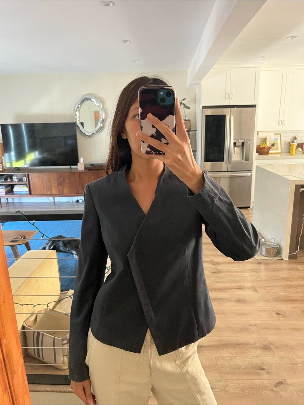 Theory Navy Zip Blazer